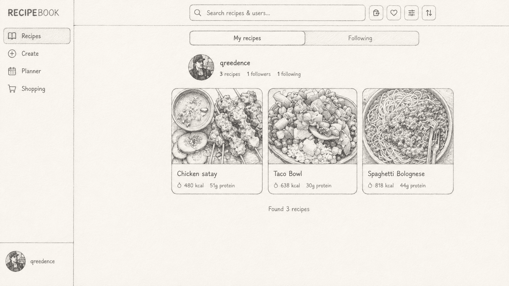 RecipeBook screenshot
